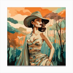 Woman In A Hat 16 Canvas Print