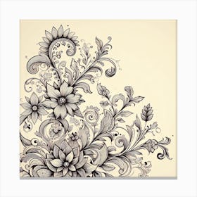 Ornate Floral Design 17 Canvas Print