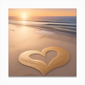 Heart On The Beach Canvas Print