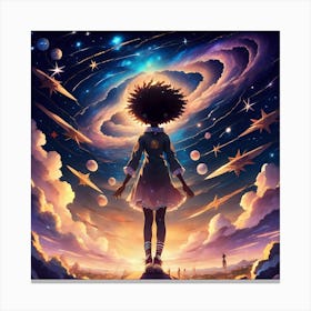 Girl In Space Canvas Print