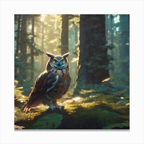 Owl In The Forest 226 Canvas Print