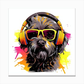 Dog With Headphones 1 Canvas Print