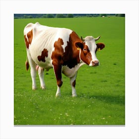 Cow In A Field Canvas Print