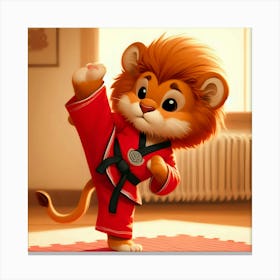 Lion Karate Canvas Print