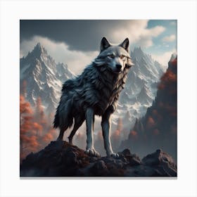 Wolf In The Mountains Canvas Print