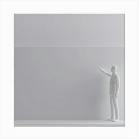 Man Pointing At Blank Wall Canvas Print