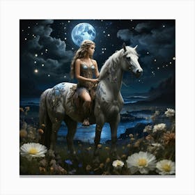 Girl On A Horse Canvas Print