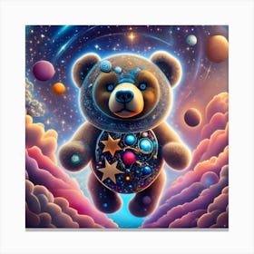 Teddy Bear In Space 2 Canvas Print