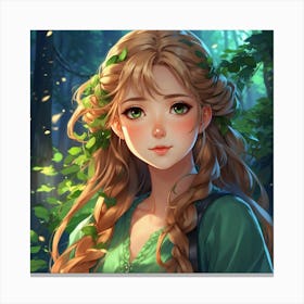 Girl In The Forest Canvas Print