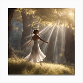 Girl In The Forest Canvas Print