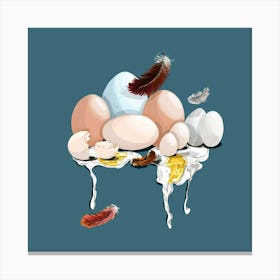 Eggs And Feathers Canvas Print