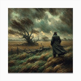 Man In A Field Art Print Canvas Print