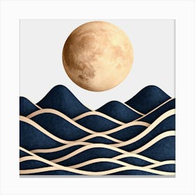 Moon And Waves 3 Toile