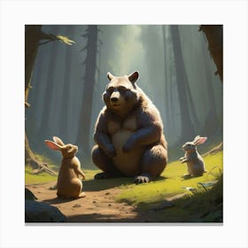 Bears In The Woods 1 Canvas Print