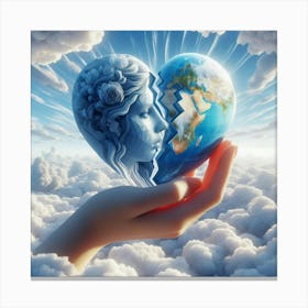 Earth In The Hands Of A Woman Canvas Print