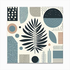 Scandinavian style, Abstraction with tropical leaf 2 Canvas Print