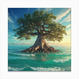 Tree In The Ocean 1 Canvas Print