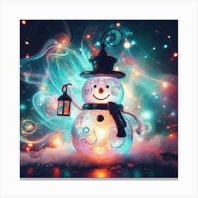 Christmas Snowman Canvas Print