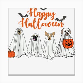 Happy Halloween Ghosts Retro Halloween Costume Canvas Print