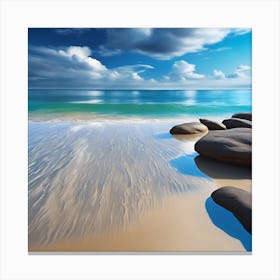 Incoming Tide, Sandy Beach Canvas Print