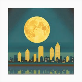 Full Moon In The City Canvas Print