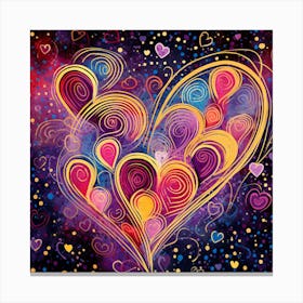 Heart With Swirls Canvas Print