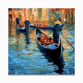 Gondolas In Venice 2 Canvas Print