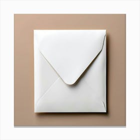 White Envelope On A Beige Background Canvas Print