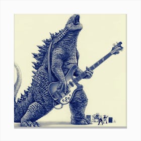 Godzilla Playing Guitar Canvas Print