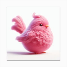 Fluffy pink bird 3 Canvas Print