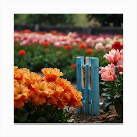 Tulips In The Garden Canvas Print