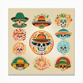 Day Of The Dead Skulls 6 Canvas Print