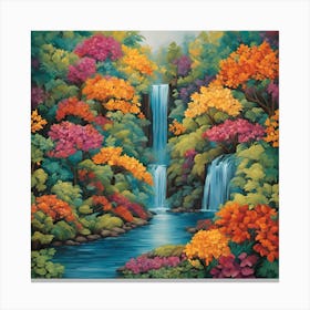 Waterfall In The Forest Canvas Print