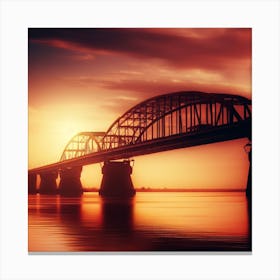 Sunset Over The Bridge 1 Canvas Print