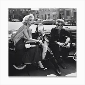 Marilyn Monroe And James Dean relaxing Canvas Print