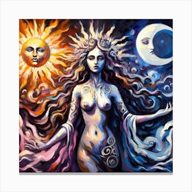 Sun And The Moon 2 Canvas Print