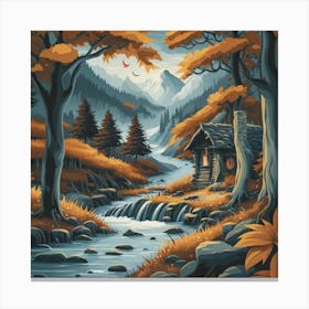 A peaceful, lively autumn landscape 8 Canvas Print