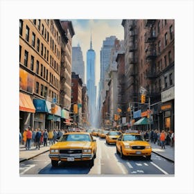 New York City Yellow Taxis Canvas Print