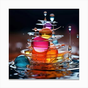 Colorful Water Droplets Canvas Print