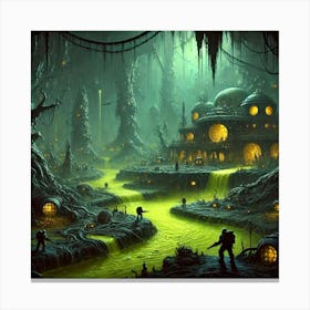 A Dark And Foreboding Scene Of The Aphraxis Chambers Canvas Print