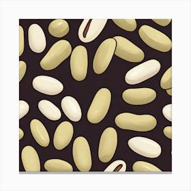 Seamless Pattern Of Coffee Beans 2 Canvas Print