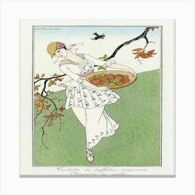 Costumes Parisiens Toilettes De Taffetas (1914) George Barbier Canvas Print