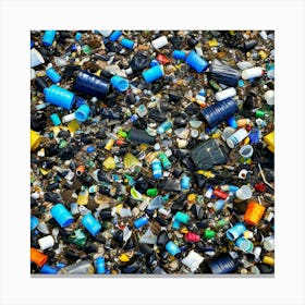 Plastic Garbage On The Beach 1 Canvas Print