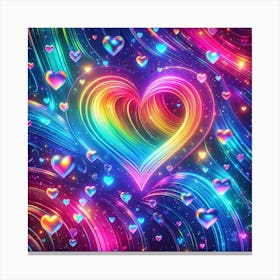 Rainbow Hearts Canvas Print