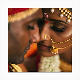 Indian Bride And Groom 4 Canvas Print