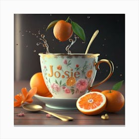 Oranges In A Cup Canvas Print