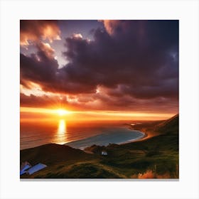 Sunset Over A Hill 2 Canvas Print