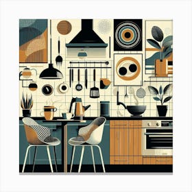 Retro Kitchen Design Canvas Print