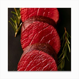 Steak With Rosemary Canvas Print