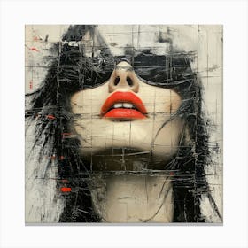 Woman With Red Lipstick Canvas Print